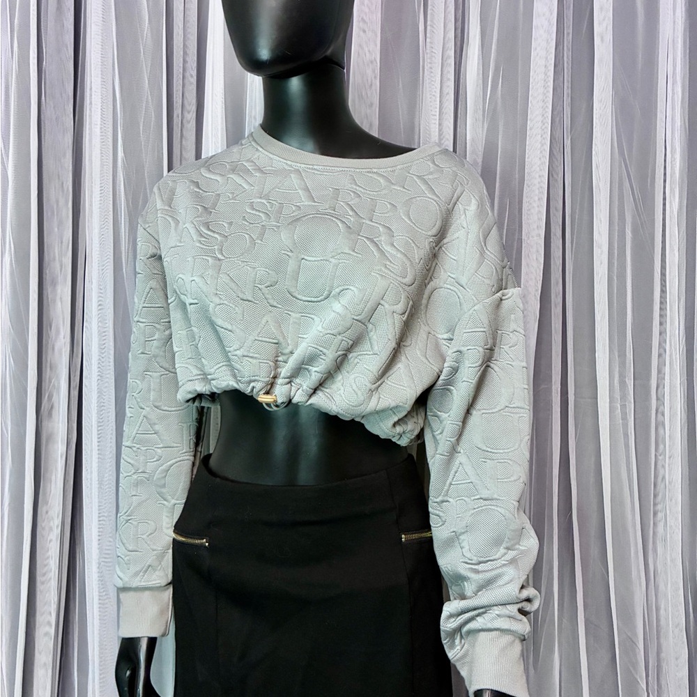 New Mix Light Gray adjustable waist crop top - Picture 4 of 5